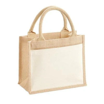 Abbildung von Westford Mill Tasche Jute Geschenk Baumwolle Griffe Mittagessen Natürlich