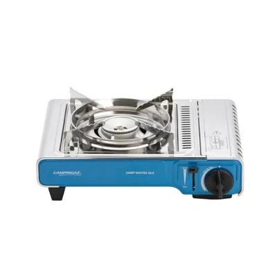 Abbildung von Campingaz Camp&#039;Bistro DLX Gaskocher, Campingkocher 1 flammig, 2.200 Watt Leistung, kompakter Brenner Outdoor Gaskartuschenkocher mit Tragekoffer, Blau