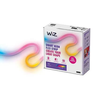 Abbildung von WiZ SMART FLEX STRIP 3 m, 16 Millionen Farben + Weißschattierungen, dynamische Lichtszenen, verbindet sich mit Ihrem WLAN, Sprach / App Steuerung, funktioniert Google Home, Alexa und HomeKit.