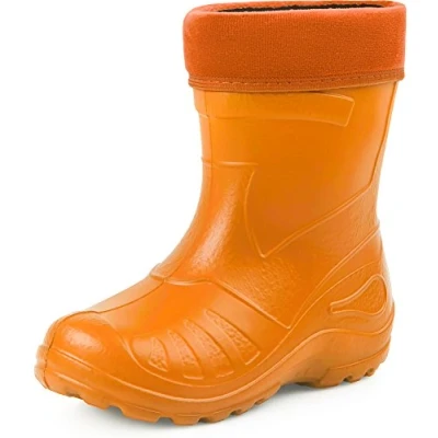 Abbildung von Ladeheid Gummistiefel Kinder federleichte und wasserdichte Eva Thermo Regenstiefel gefüttert KL050 (Orange, 28 EU)