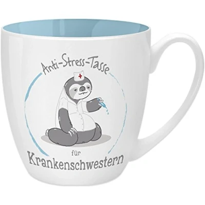 Abbildung von GRUSS &amp; CO Anti Stress Tasse Motiv &quot;Krankenschwester&quot; mit Spruch, 45 cl, New Bone China Geschenk Danke 45494
