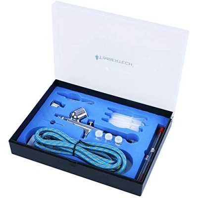 Abbildung von TIMBERTECH ABPST01 Airbrush Set mit Adapter, Schlauch, Düsen und Nadeln, Pistole