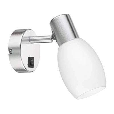 Abbildung von ledscom.de Leselampe/Wandleuchte LUPI, Schalter, edelstahl matt, 1x E14 max. 25W, Wandstrahler, Wandlampe, Wandleuchte, Wohnraum, Innen, Metall, Aluminium, Edelstahl, Design, Wechselbar
