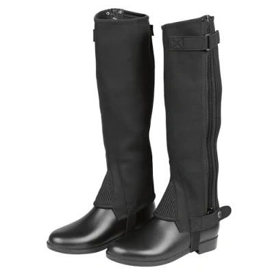 Abbildung von Kerbl Unisex Minichaps ClassicStretch (Farbe schwarz, Größe L, waschbar, mit Stretcheinsatz, Reisverschluss) 328776