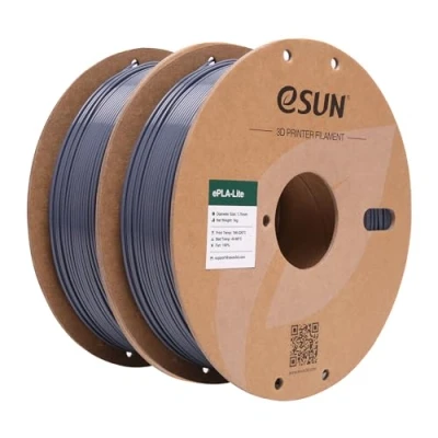 Abbildung von eSUN PLA Filament 1.75mm, Modifiziertes 3D Drucker PLA, Maßgenauigkeit +/ 0.03mm, 1KG pro Spule, 2 Spulen Druck für Drucker, Grau