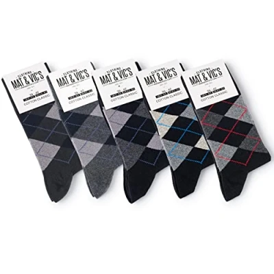 Abbildung von 5 Paar Socken von Mat &amp; Vic&#039;s für Sie und Ihn Cotton classic Socks, gekämmte Baumwolle, ohne drückende Naht, Komfortbund, OEKO TEX Standard 100, Black Collection, 39 42