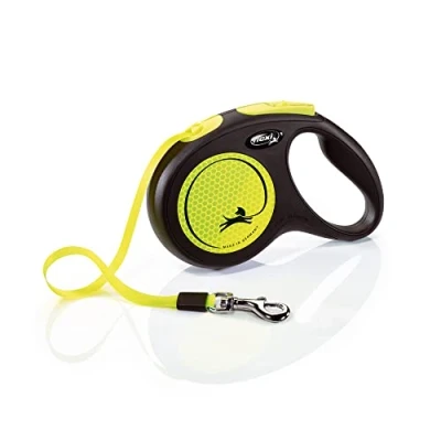 Abbildung von flexi New NEON m Gurt 5 schwarz für Hunde bis 25 kg