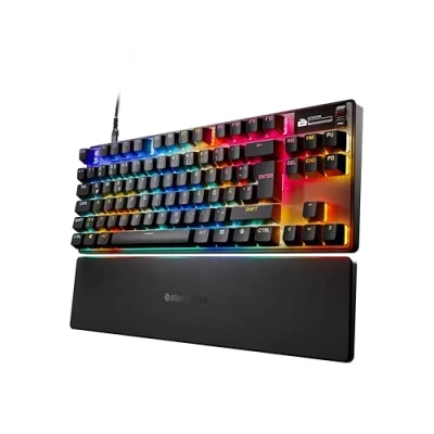 Abbildung von SteelSeries Apex Pro TKL Gen 3 HyperMagnetic Gaming Tastatur OmniPoint 3.0 Switches Anpassbares Ansprechverhalten Rapid Trigger Tap/SOCD OLED PBT Keycaps USB C DE Layout QWERTZ