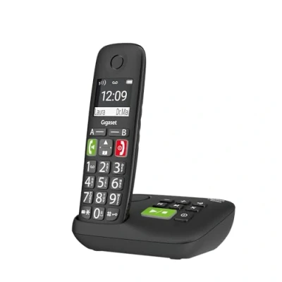Abbildung von Gigaset E290A Schnurloses Senioren Telefon mit Anrufbeantworter und großen Tasten großes Display, Zielwahltasten für wichtige Nummern, Verstärker Funktion extra lautes Hören, schwarz