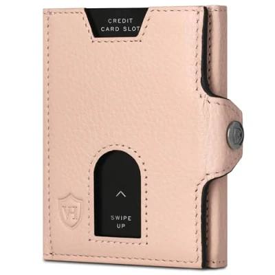 Abbildung von VON HEESEN Slim Wallet mit RFID Schutz Geldbörse Herren klein Mini Geldbeutel Damen Portmonee Kartenetui Echtleder Karten Portemonnaie Leder Kreditkartenetui Rose