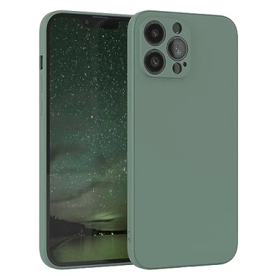 Abbildung von EAZY Case Silikonhülle für iPhone 13 Pro Max Hülle Silikon Grün weich stoßfeste Handyhülle Schutzhülle mit Kameraschutz Dünn Premium Schutz Cover TPU Phone Bumper Dunkelgrün