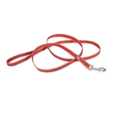 Abbildung von IDC Color &amp; Gray gumierte Leine, 20 mm x 2 m mit Schlaufe und D Ring, Rot Grau