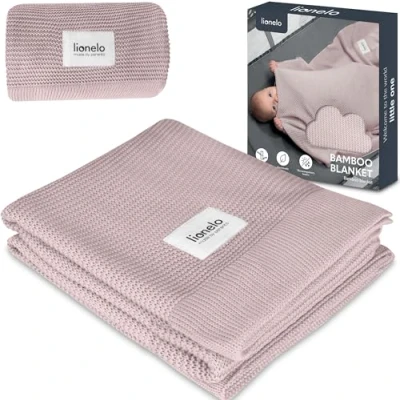 Abbildung von Lionelo Bamboo Blanket, Babydecke, Kuscheldecke Baby, leichte Bambusdecke, Wickelauflage, 100% Baumwolle, nNatürlich, Weich, Antibakteriell, Hypoallergisch, vom 1. Lebenstag an, 100x75cm