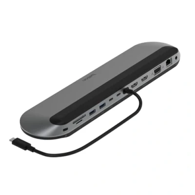 Abbildung von Belkin Connect Universal USB C 11 in 1 Pro Dock für 3 Monitore, Silicon Motion Technologie; Chromebook, Mac + Windows Laptops; 100 W PD; Datentransfer mit 10 Gbit/s; 2,5 Gbit/s Ethernet, Schwarz