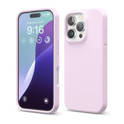 Abbildung von elago Premium Liquid Silikon Hülle Kompatibel mit iPhone 16 Pro Hülle, Ganzkörper Handyhülle, Stoßfest, Schlanke Kratzfester weicher Mikrofaser Innenfutter, 6.3 Zoll (Licht Lila)