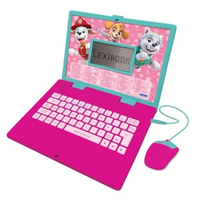 Abbildung von Lexibook Paw Patrol, Pädagogische und zweisprachige Laptop in Englisch/Deutsch, Spielzeug für Kinder mit 124 Aktivitäten zu Lernen, Spielen Spiele Musik, Rosa, JC598PAGi3