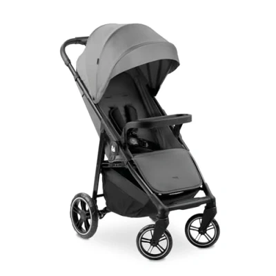 Abbildung von hauck Buggy Shop N Care für Kinder ab Geburt bis 22 kg mit Liegefunktion, Getränkehalter und Snack Tablett, Klein Zusammenklappbar, Sonnenverdeck (UPF 50+), XL Korb 3 (Grey)
