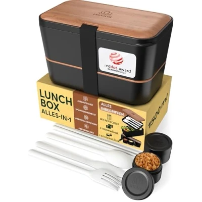 Abbildung von Umami Bento Lunchbox verschachtelbar 1500 ml All in One, Box Erwachsene, Mahlzeit Prep Container für Männer