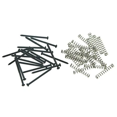 Abbildung von Kaish Schrauben und Federn, geeignet zur Befestigung von Tonabnehmern bei Bassgitarren 20x Screws and Springs Schwarz