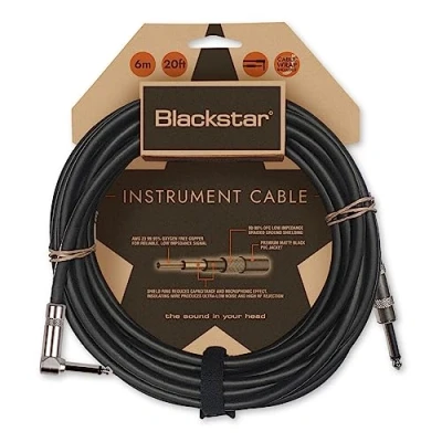 Abbildung von Blackstar 6m (20 ft) Instrumentenkabel gerade 6,3 mm Klinke auf Klinke, für Bass/E Gitarre/Elektroakustik/Keyboard/Verstärker