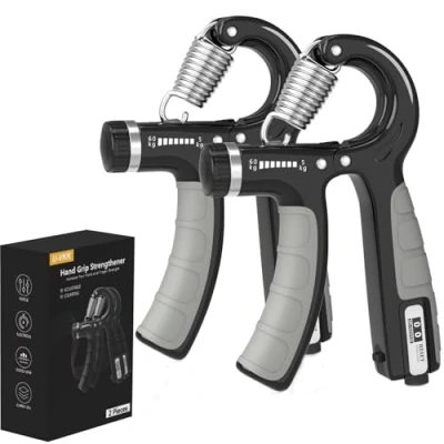 Abbildung von Handtrainer,2er Set Handtrainer Unterarmtrainer,Verstellbarer Griff 5 60 kg,Hand Unterarm Trainingsgerät,Grip Griffkraft Trainer,Rutschfester Griff,Für Sportler und Wiederherstellung der Hand