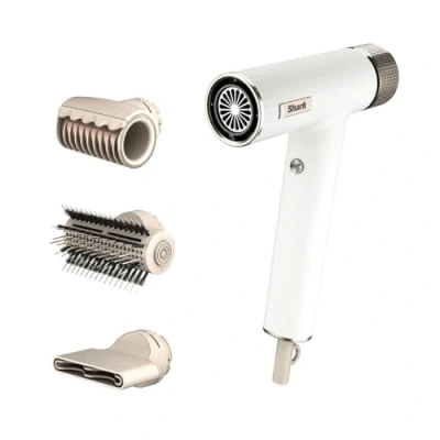 Abbildung von Shark SpeedStyle Haartrockner &amp; RapidGloss Finisher Für glattes welliges Haar, 3 Styler, Schnelltrocknend, Glättet Fliegende Haare, Alle Haartypen, Keine Hitzeschäden, Ionisch, Seide, HD333EU