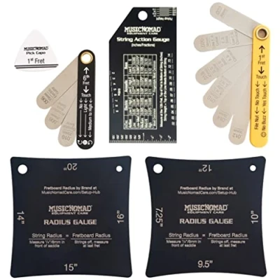 Abbildung von MusicNomad MN604 Precision 6 pc. Guitar Setup Gauge Tool Set Plus 24 pg. Instructional Booklet and Storage Case