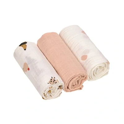 Abbildung von LÄSSIG Baby Puckdecke Spuckdecke Pucktuch Mulltuch 3er Set Baumwolle 60 x cm/Swaddle &amp; Burp Blanket M Little Mateys Cat