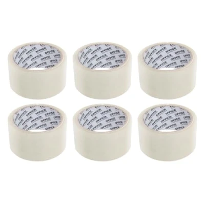 Abbildung von OFFICER PRODUCTS 15025011 90 Verpackungsklebeband Farbe: Transparent/ 6 Rollen/Breite 48mm x Länge 46m/ Farbiges PP Packband mit Acrylkleber/Verpackungsband Klebeband Paketklebeband