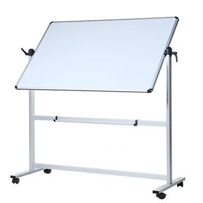 Abbildung von VIZ PRO Doppelseitiges Magnetisches Drehbares Mobiles Whiteboard, Aluminiumrahmen &amp; Ständer, W1200xH900mm