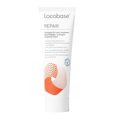 Abbildung von Locobase Repair Creme 72h Feuchtigkeitscreme für sehr trockene &amp; rissige Haut Körper Gesichtspflege regeneriert die Hautbarriere parfümfrei dermatologisch getestet 30g