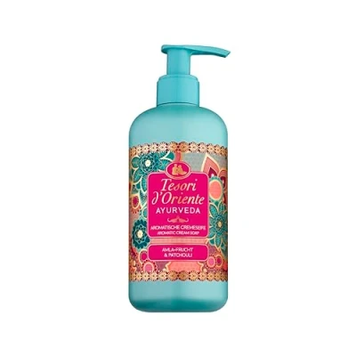 Abbildung von Tesori d&#039;Oriente Flüssigseife Ayurveda 300ml, aromatische Handseife mit Amla Fruchtextrakt, Sesam Öl, Aloe vera und Calendula, zur sanften Reinigung, Wellness Ritual für Körper &amp; Sinne