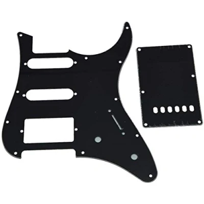 Abbildung von Dopro Schlagbrett für Gitarre HSS und Tremolo Abdeckung Rückplatte Yamaha PACIFICA Gitarre, Schwarz, 3 lagig