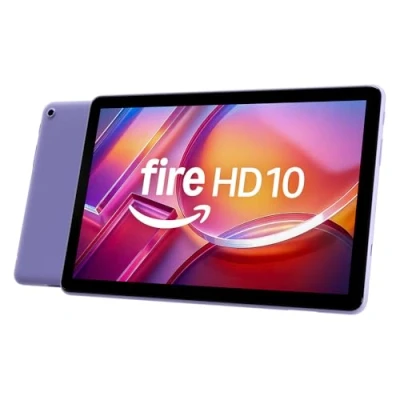 Abbildung von Fire HD 10 Tablet 2023 (Neueste Generation), für Entspannung optimiert, brillantes 10,1 Zoll Full Display, Octa Core Prozessor, 3 GB RAM, bis zu 13h Akkulaufzeit, 32 GB, fliederfarben, mit Werbung
