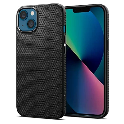 Abbildung von Spigen Liquid Air Kompatibel mit iPhone 13 Mini Hülle Handyhülle dünn silikon Schwarz