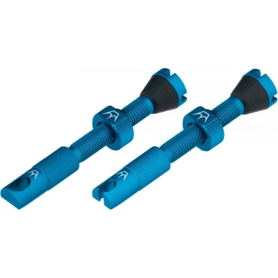 Abbildung von Peaty&#039;s X Chris King MK2 Tubeless Ventile Presta Integrierte Speichenschlüssel und Ventilkernentfernungskappen, Mountainbike , Straßen Gravel Fahrradreifen, Einsatzkompatibel, 7075 Aluminium 42 mm, Türkis