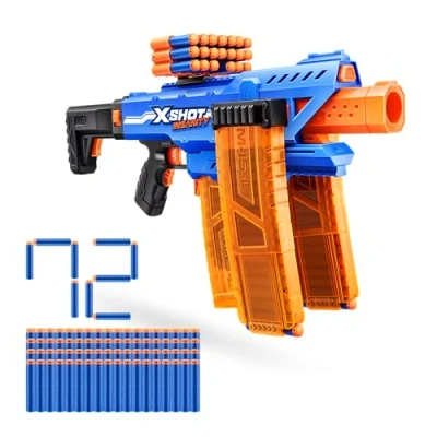 Abbildung von XSHOT Insanity motorisierter Clip Mania Blaster von Zuru mit 72 Air Pocket Technologie Darts und Dart Lagerung. Outdoor Spielzeug für Jungen Mädchen, Teenager Erwachsene