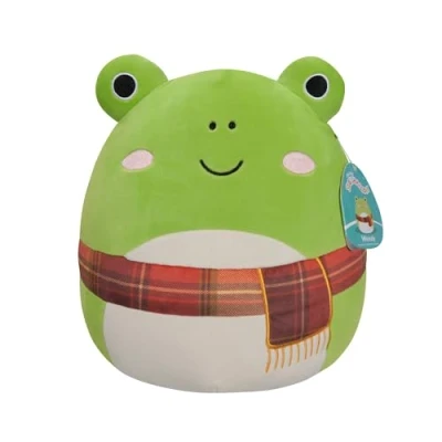 Abbildung von Squishmallows SQCR04581 Wendy der Frosch mit Schal 30 cm, offizielles Kelly Toys Plüsch, superweiches Kuscheltier