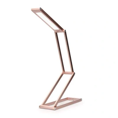 Abbildung von kwmobile LED Aluminium Tischlampe faltbar Akku Nachttisch Leselampe dimmbar Micro USB Ladekabel Schreibtischlampe Faltlampe in Roségold