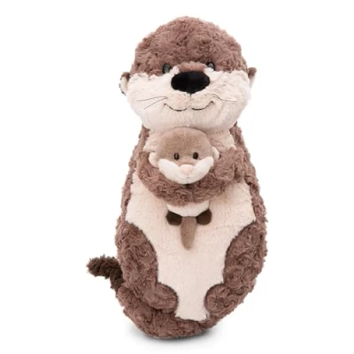 Abbildung von NICI 49169 Kissen Otter Oda &amp; Odalina 40x20cm grau Nachhaltiges Flauschiges Kuschelkissen für Jungen, Mädchen, Babys und Kuscheltierliebhaber ideal Zuhause, Kindergarten oder unterwegs