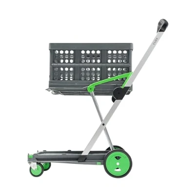 Abbildung von Clax® Trolley Faltwagen Etagenwagen Kommissionierwagen inkl. Klappbox grün