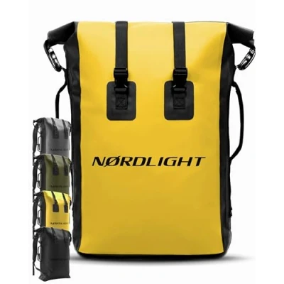 Abbildung von Nordlight Wasserdichter Rucksack Dry Bag 35l (Gelb) Roll Top mit gepolstertem Tragegurt, wasserdichte Tasche für Wassersport, Fahrrad Rucksack, Kurierrucksack, Trekking, Angeln
