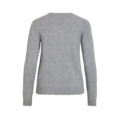 Abbildung von VILA Viril Oneck NOOS Strickpullover, Damen, Größe: XL, Medium grey melange