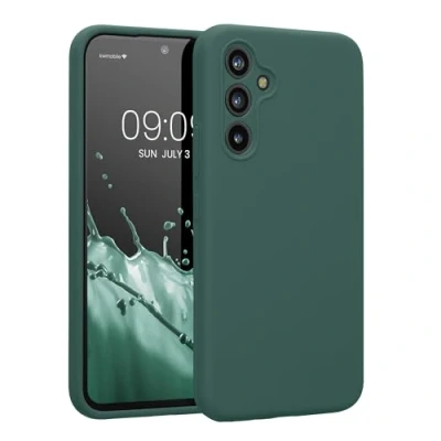 Abbildung von kwmobile Hülle kompatibel mit Samsung Galaxy A54 5G Case gummiert Silikon Handyhülle Schutzhülle Tannengrün