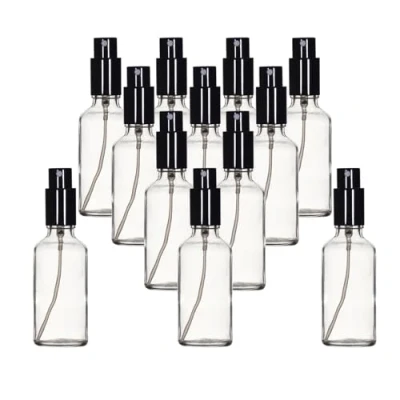 Abbildung von YIZHAO Transparent Sprühflasche Glas 50ml, Klein mit [Zerstäuber], für Ätherisches Öle,Kosmetik, Apotheker, Reinigung,Aromatherapie, Massage, Haare 12Pcs