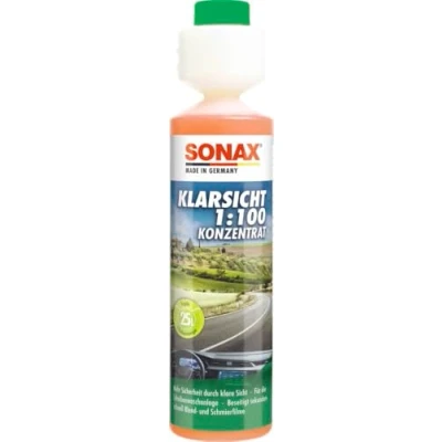 Abbildung von SONAX KlarSicht 1:100 Konzentrat (250 ml) Scheibenwischwasser für die Scheibenwaschanlage im Sommerbetrieb Art Nr. 03711410