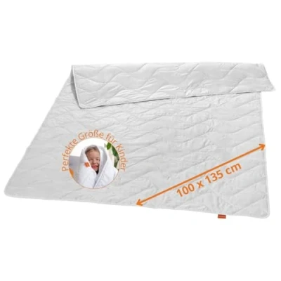 Abbildung von sleepling 194449 Nature Bettdecke, Wildseidendecke, Sommerbettdecke, Seidendecke mit 100% Wildseide, Bezug Baumwolle, Made in Germany, Ökotex, waschbar 40 Grad, 100 x 135 cm, weiß