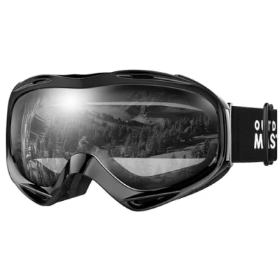 Abbildung von OutdoorMaster OTG Skibrille Überbrille Ski /Snowboardbrille für Männer, Frauen &amp; Jugendliche 100% UV Schutz (VLT 48% Grau)