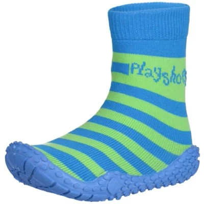 Abbildung von Playshoes Unisex Kinder Aquasocken Wassersportschuh Aquasocken, 174802, Grün Streifen