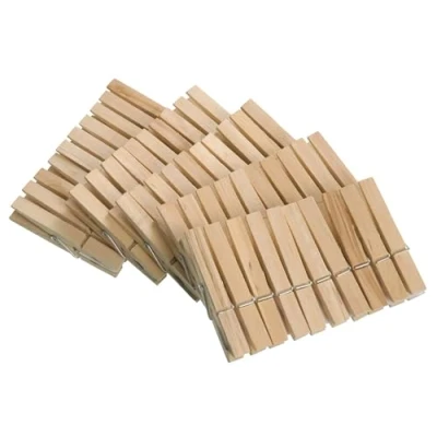 Abbildung von WENKO 50 Wäscheklammern aus FSC® zertifiziertem Holz, umweltfreundliche Holzklammern, Klammern zum Basteln und Dekorieren, je 7 cm, Natur